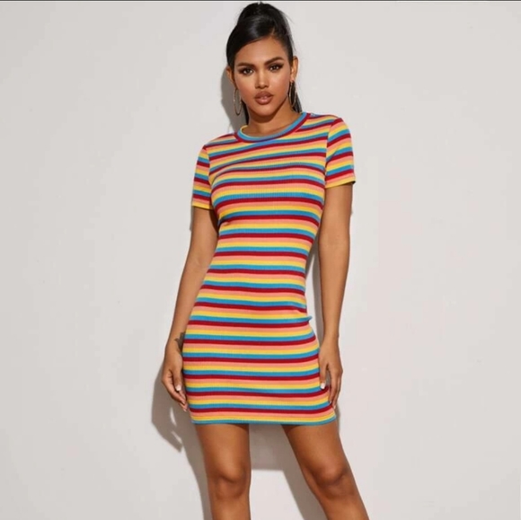 ๐ญRainbow striped  dress๐ญ - Picture 2 of 8